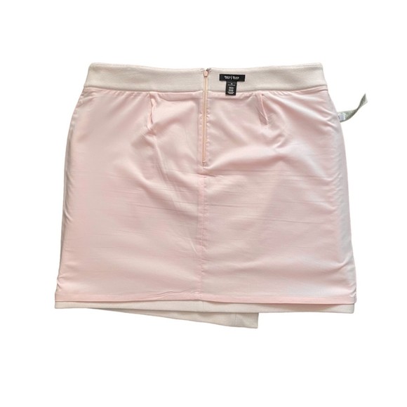White House Black Market Soft Pink Asymmetrical Zip Mini Skirt Plus Size 16 - Picture 4 of 10